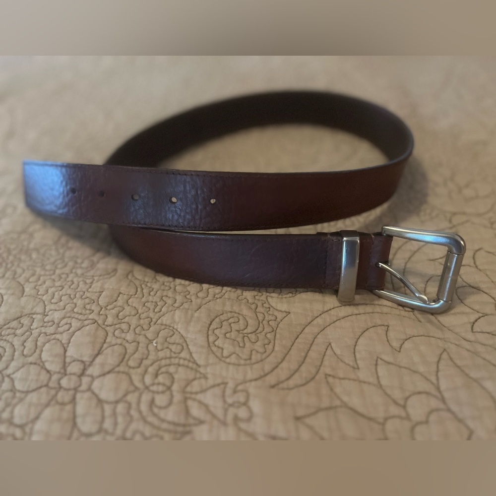 Levi’s Men's Brown Leather Belt with Silver Buckle, Size 36, Like New